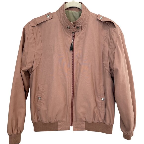 Vintage 80's London Fog Dusty Rose Bomber Jacket, size 12 - Picture 1 of 13